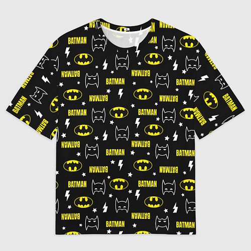 Женская футболка оверсайз Бэтмен узор / 3D-принт – фото 1