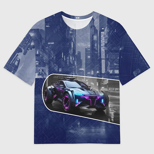 Женская футболка оверсайз Футуристичный автомобиль / 3D-принт – фото 1