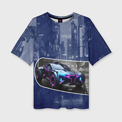Женская футболка оверсайз Футуристичный автомобиль
