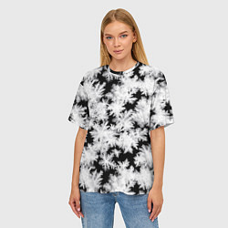 Футболка оверсайз женская Снежинки на стекле, цвет: 3D-принт — фото 2