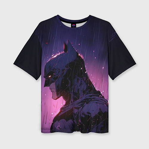 Женская футболка оверсайз Batman - Neon rain / 3D-принт – фото 1