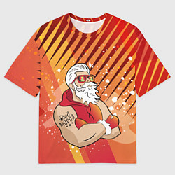 Футболка оверсайз женская Дед Мороз в очках, цвет: 3D-принт