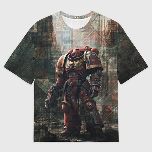 Женская футболка оверсайз Космодесантник с болтером / 3D-принт – фото 1