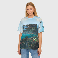 Футболка оверсайз женская Hearts of Iron trial of allegiance, цвет: 3D-принт — фото 2