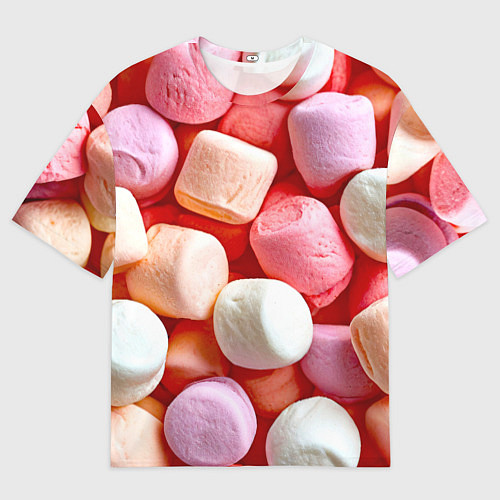 Женская футболка оверсайз Маршмэллоу / 3D-принт – фото 1
