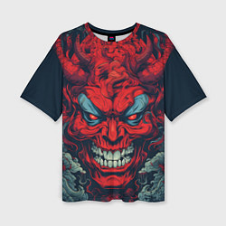Футболка оверсайз женская Red demon Oni, цвет: 3D-принт