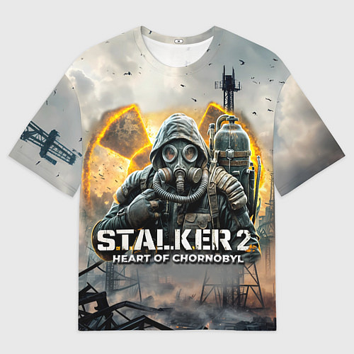 Женская футболка оверсайз S t a l k e r Heart of Chornobyl / 3D-принт – фото 1