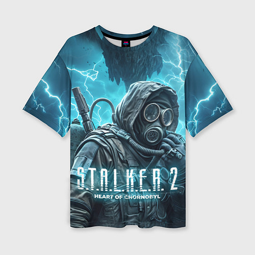 Женская футболка оверсайз S t a l k e r 2 heart of Chornobyl / 3D-принт – фото 1