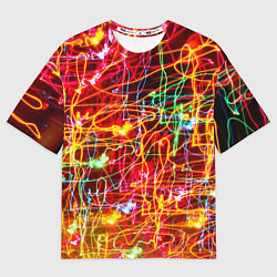 Футболка оверсайз женская Неоновый хаос, цвет: 3D-принт