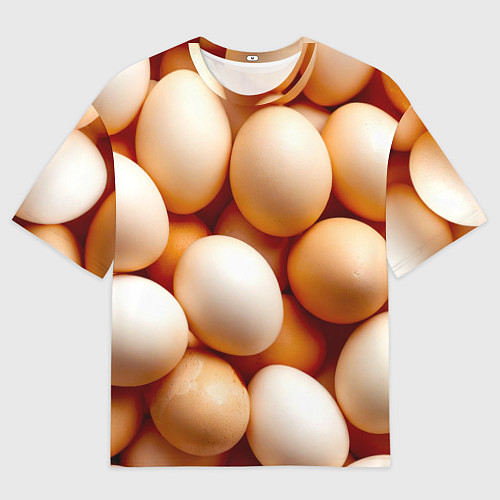 Женская футболка оверсайз Яйца / 3D-принт – фото 1