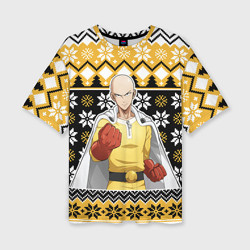 Женская футболка оверсайз One-Punch Man sweater / 3D-принт – фото 1