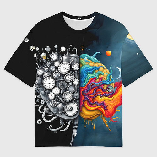 Женская футболка оверсайз Креативный мозг / 3D-принт – фото 1