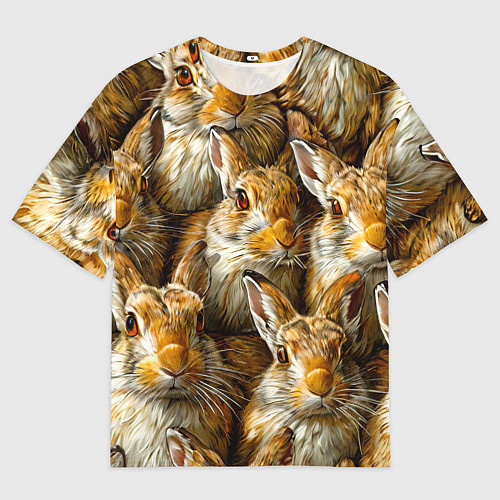 Женская футболка оверсайз Зайцы / 3D-принт – фото 1