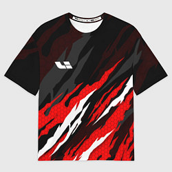 Женская футболка оверсайз Lixiang - красный языки пламени