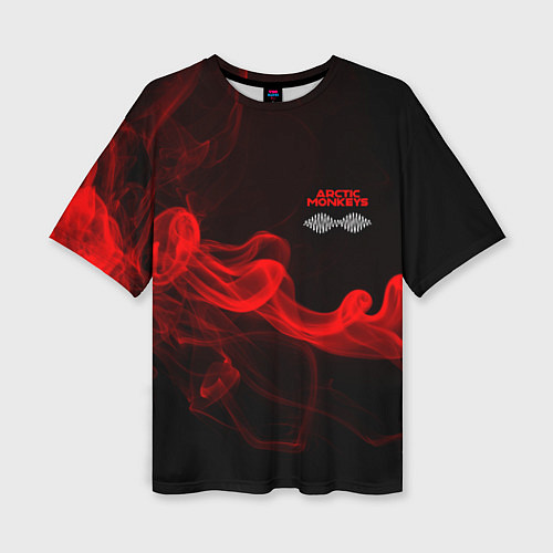 Женская футболка оверсайз Arctic Monkeys - красный дым / 3D-принт – фото 1