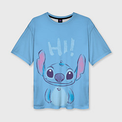 Женская футболка оверсайз Stitch says hi