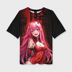 Женская футболка оверсайз Zero Two anime sexy