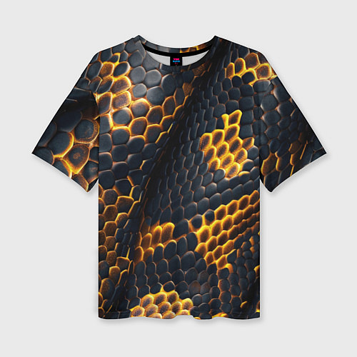 Женская футболка оверсайз Текстура змеи / 3D-принт – фото 1
