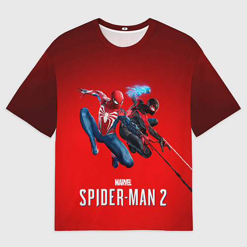 Женская футболка оверсайз Два паука Marvel spider man 2 / 3D-принт – фото 1