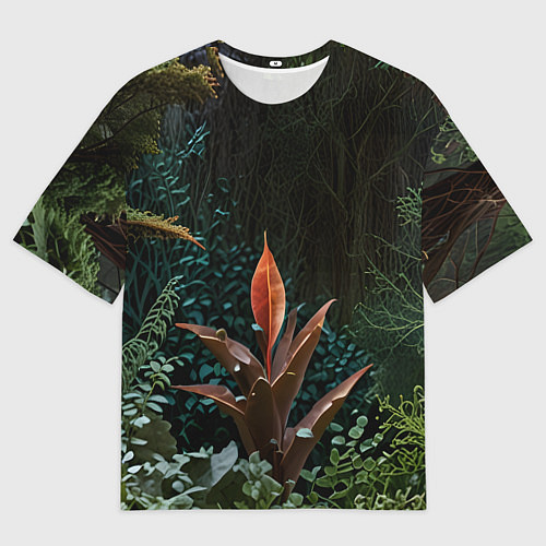 Женская футболка оверсайз Объемные растения / 3D-принт – фото 1