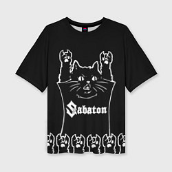 Футболка оверсайз женская Sabaton: cat rock, цвет: 3D-принт