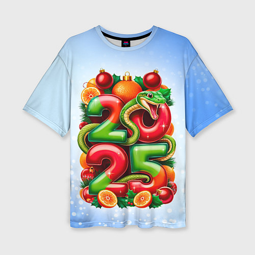 Женская футболка оверсайз Змеи к нам приходят 2025 / 3D-принт – фото 1