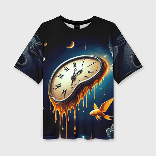 Женская футболка оверсайз Течение времени - сюрреализм / 3D-принт – фото 1