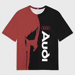 Футболка оверсайз женская Audi и череп, цвет: 3D-принт