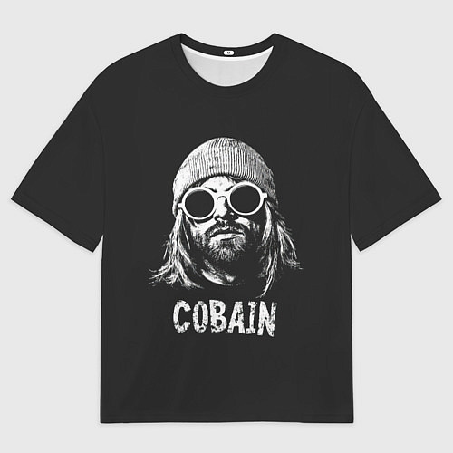 Женская футболка оверсайз Курт Кобейн в темных очках / 3D-принт – фото 1