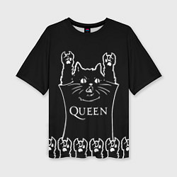 Женская футболка оверсайз Queen: cat rock