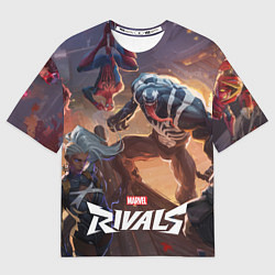 Женская футболка оверсайз Персонажи Marvel rivals