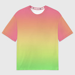 Футболка оверсайз женская Градиент заря розово-зелёный, цвет: 3D-принт