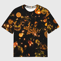 Футболка оверсайз женская Новогоднее украшение, цвет: 3D-принт
