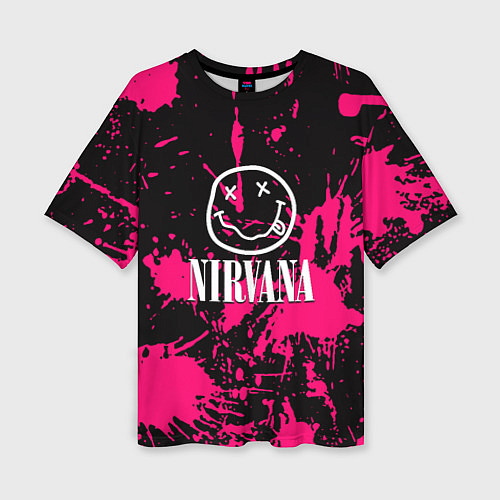 Женская футболка оверсайз Nirvana pink color / 3D-принт – фото 1