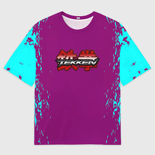 Женская футболка оверсайз Tekken краски неон / 3D-принт – фото 1