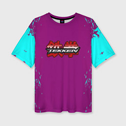 Футболка оверсайз женская Tekken краски неон, цвет: 3D-принт