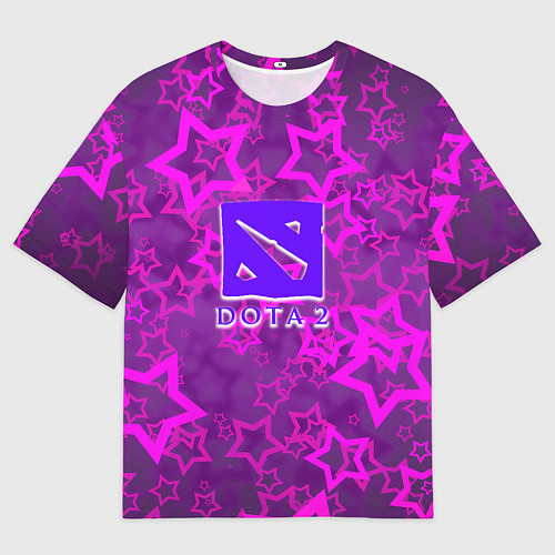 Женская футболка оверсайз Dota2 звёзды неон / 3D-принт – фото 1