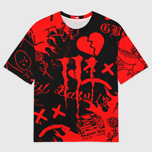 Женская футболка оверсайз Lil peep monster energy / 3D-принт – фото 1