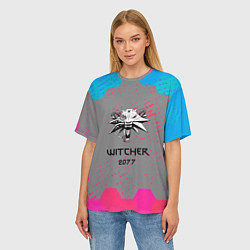 Футболка оверсайз женская Cyberpunk 2077 x ведьмак соты, цвет: 3D-принт — фото 2