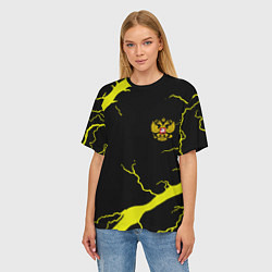 Футболка оверсайз женская Россия шторм герб, цвет: 3D-принт — фото 2