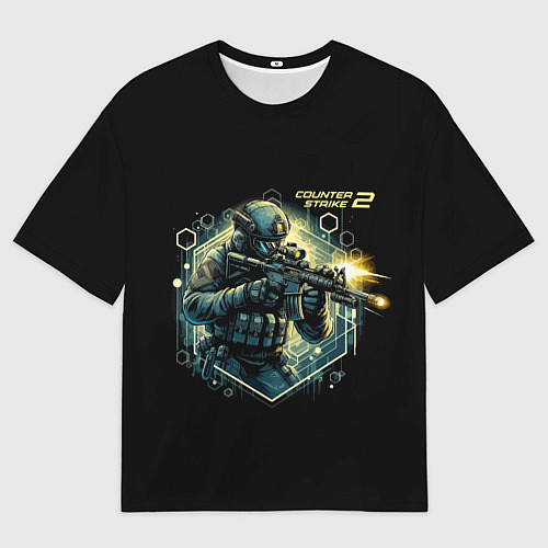 Женская футболка оверсайз Counter Strike 2 - stormtrooper / 3D-принт – фото 1