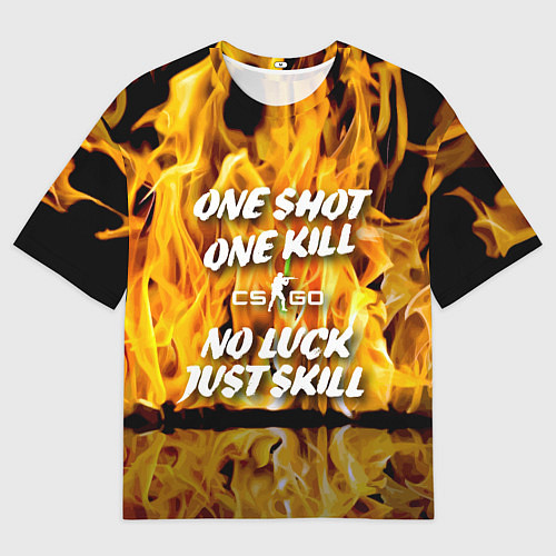 Женская футболка оверсайз Counter Strike - motto flame / 3D-принт – фото 1