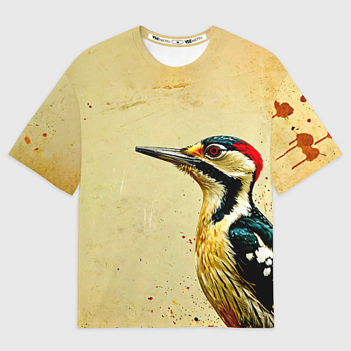 Женская футболка оверсайз Большой дятел / 3D-принт – фото 1