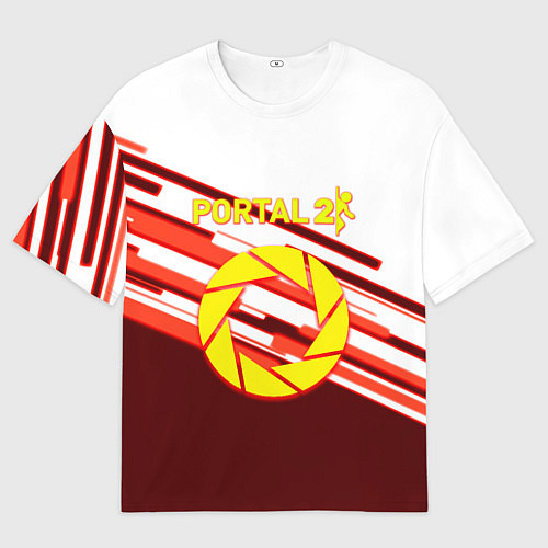 Женская футболка оверсайз Portal geometry game / 3D-принт – фото 1