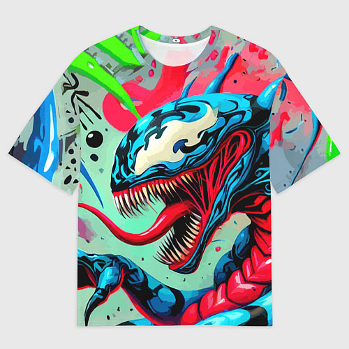 Женская футболка оверсайз Свирепый Веном - граффити / 3D-принт – фото 1