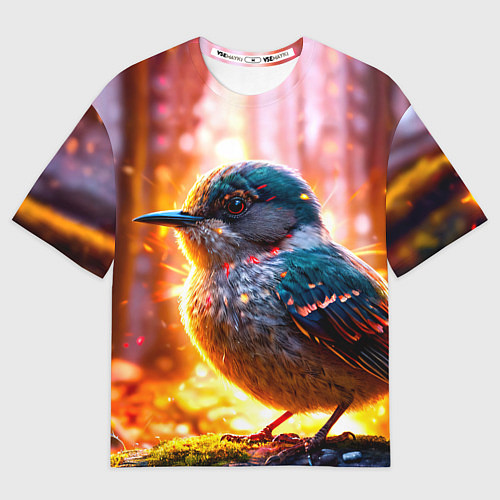 Женская футболка оверсайз Кукушка в искрах / 3D-принт – фото 1