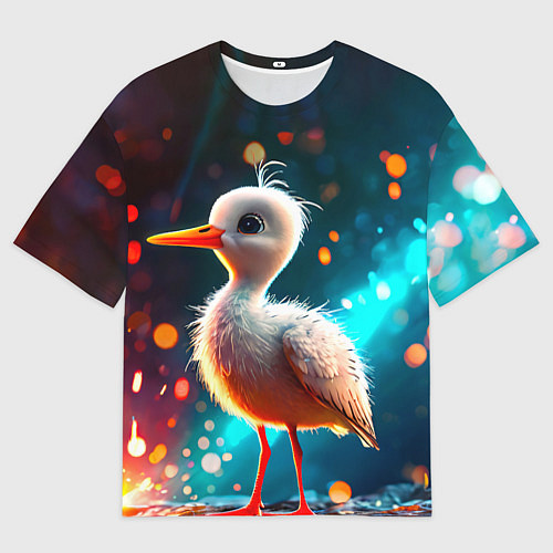 Женская футболка оверсайз Аистенок / 3D-принт – фото 1