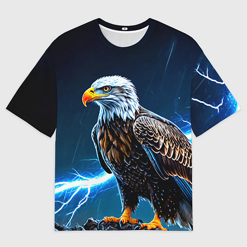 Женская футболка оверсайз Орел и молния / 3D-принт – фото 1