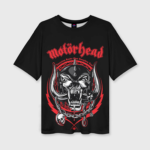 Женская футболка оверсайз Motorhead skull / 3D-принт – фото 1