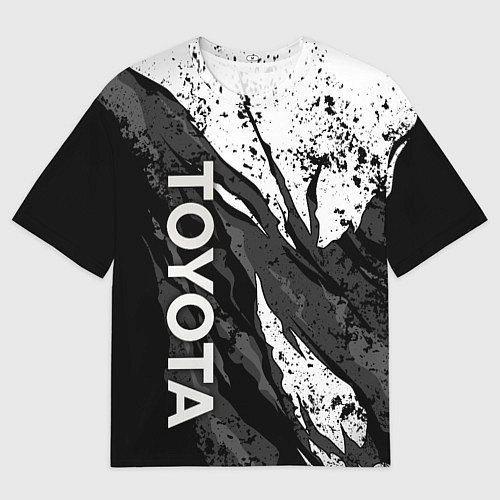 Женская футболка оверсайз Toyota - белый разрыв / 3D-принт – фото 1
